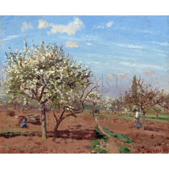 Репродукции на картини: Цъфнала овощна градина в Лувесиен (1872) – Камий Писаро